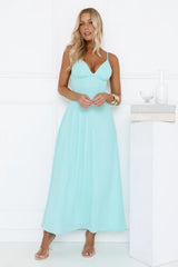 Gilded Whisper Maxi Dress Blue