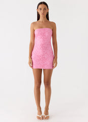 Dangerous Kind Beaded Mini Dress - Pink