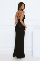 Radiant Soir茅e Maxi Dress Black